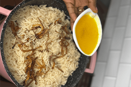 yadda ake chicken biryani  10