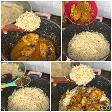 yadda ake chicken biryani  9