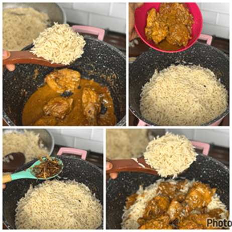 yadda ake chicken biryani 9