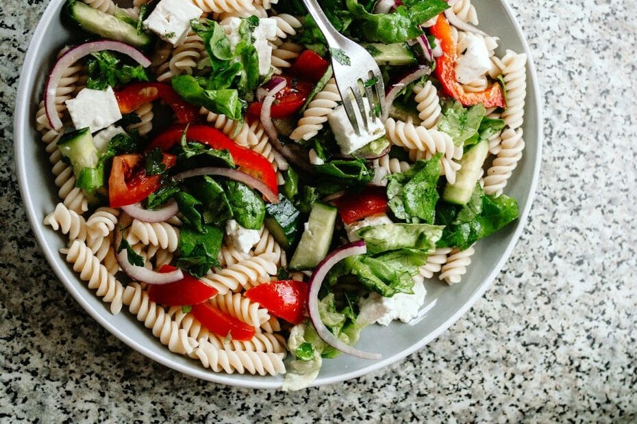 pulled lamb pasta salad